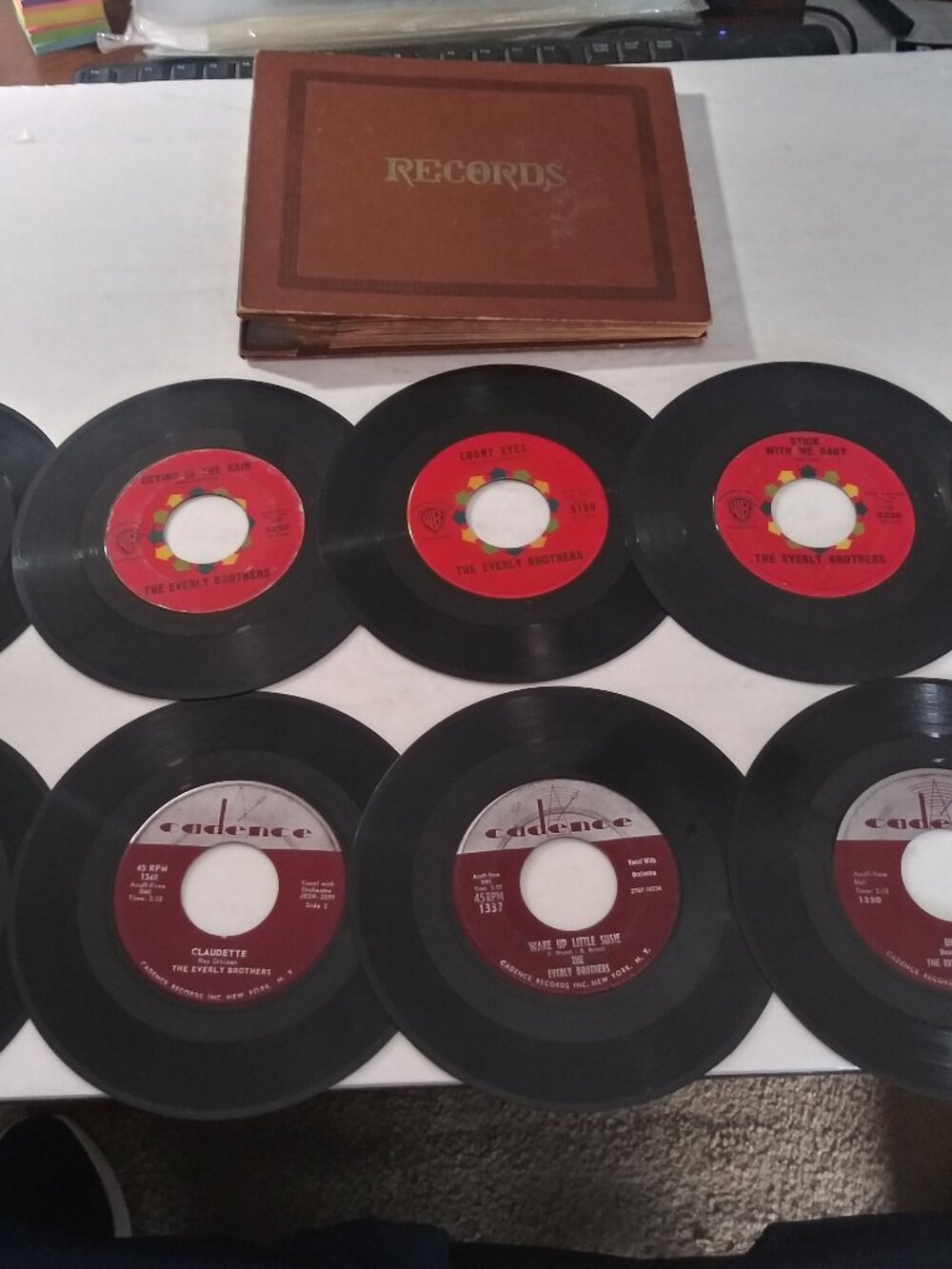 Good Lot 10 different Original 45RPM 7" Records by Everly Brothers in Flip Case